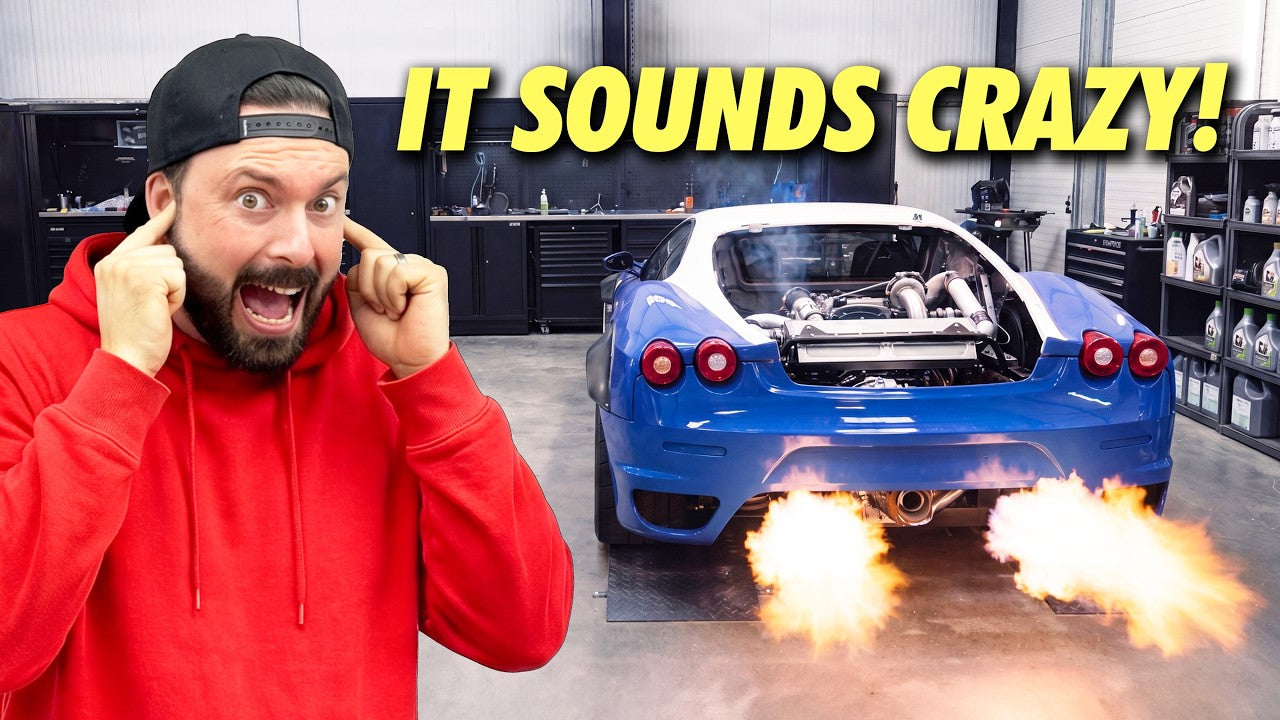 We put a 500HP VW GOLF engine in a crashed Ferrari (FIRST START)
