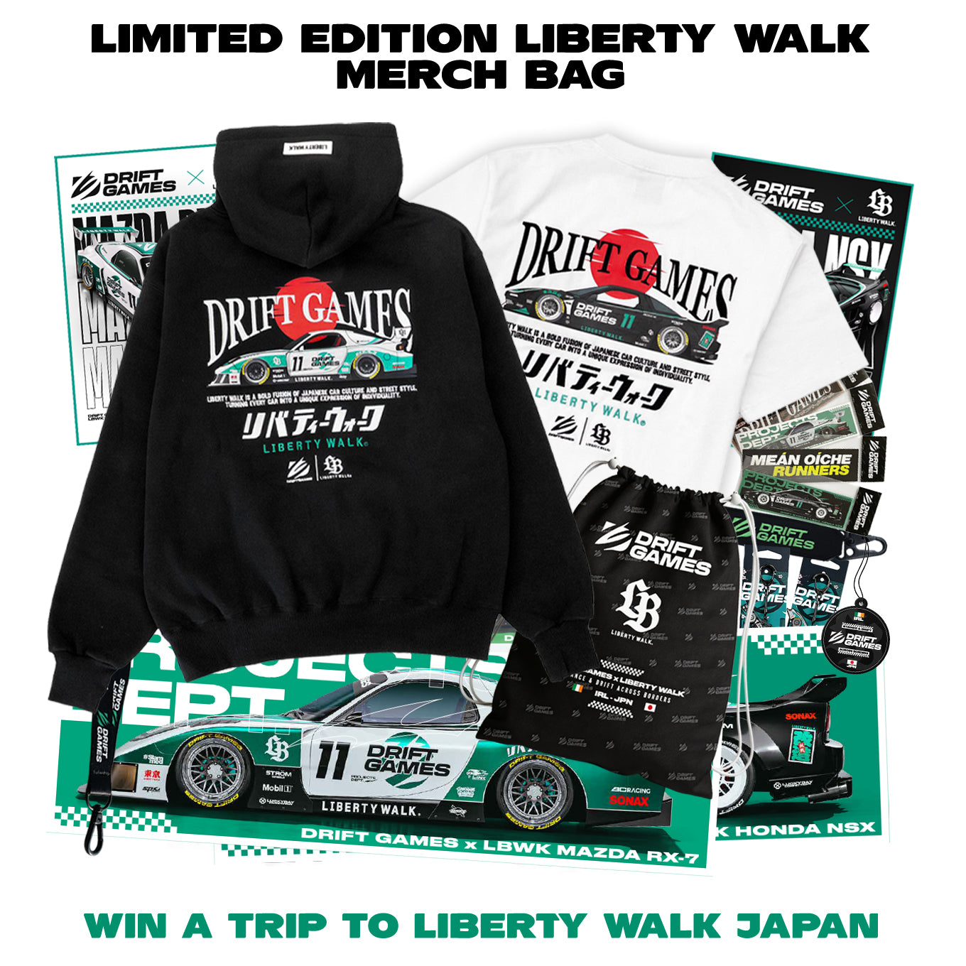 LBWK x DG NSX Tee & RX7 Hoody Bag