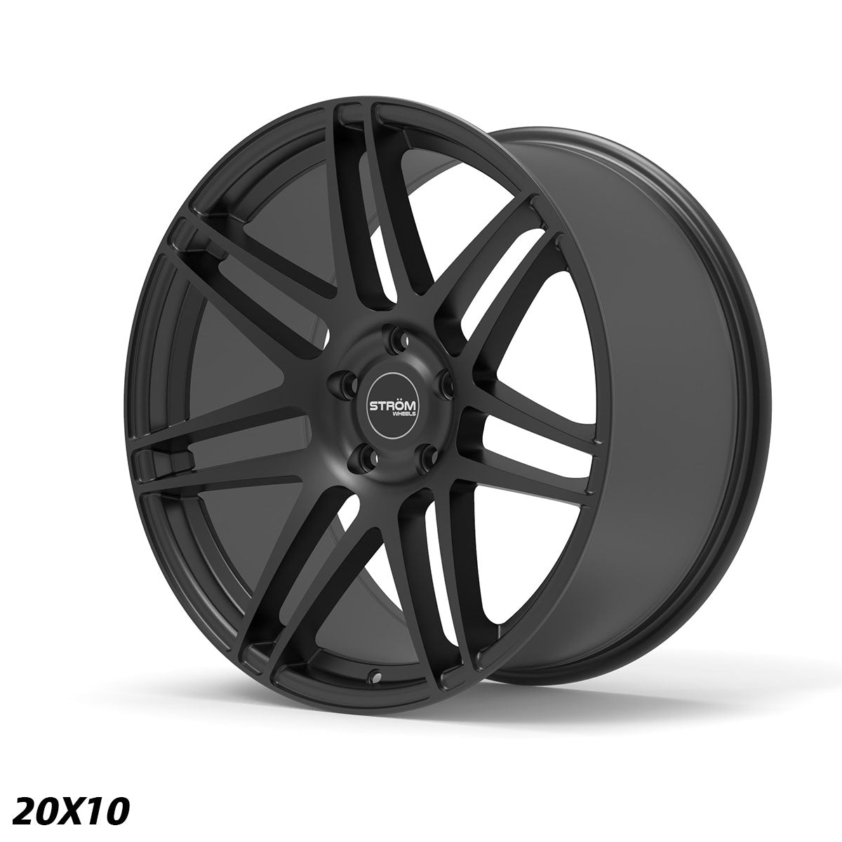 STROM STR3 Full Satin Black 20x10 5x120 ET40