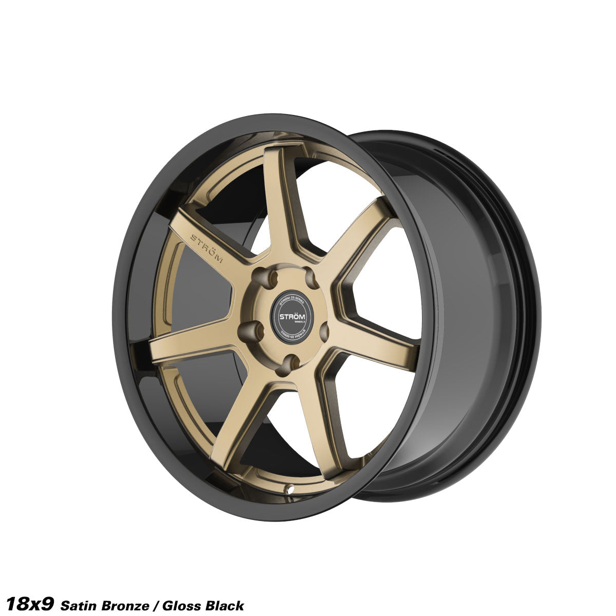 STROM DS-15 Gloss Black / Satin Bronze Face 18x9 5x114.3 ET30