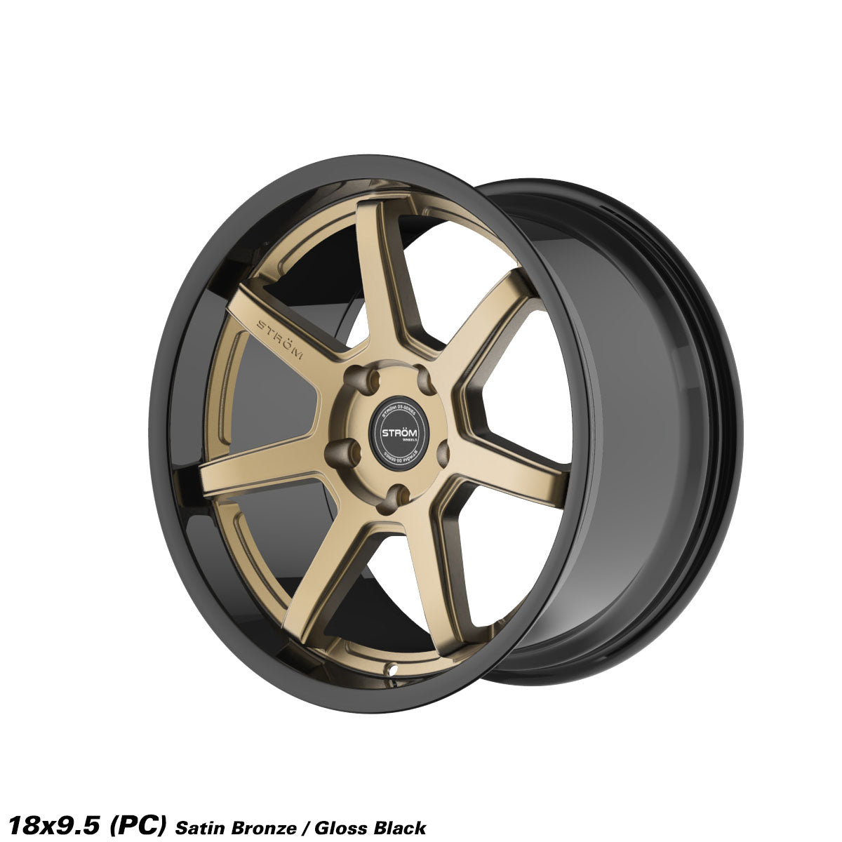 STROM DS-15 Gloss Black / Satin Bronze Face 18x9.5 5x114.3 ET30