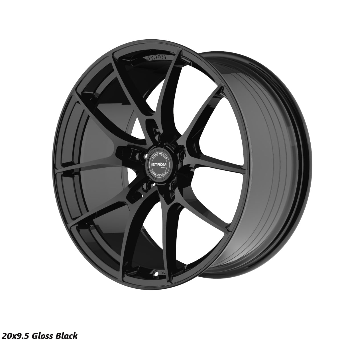 STROM STR-F1 Gloss Black 20x9.5 5x112 ET38