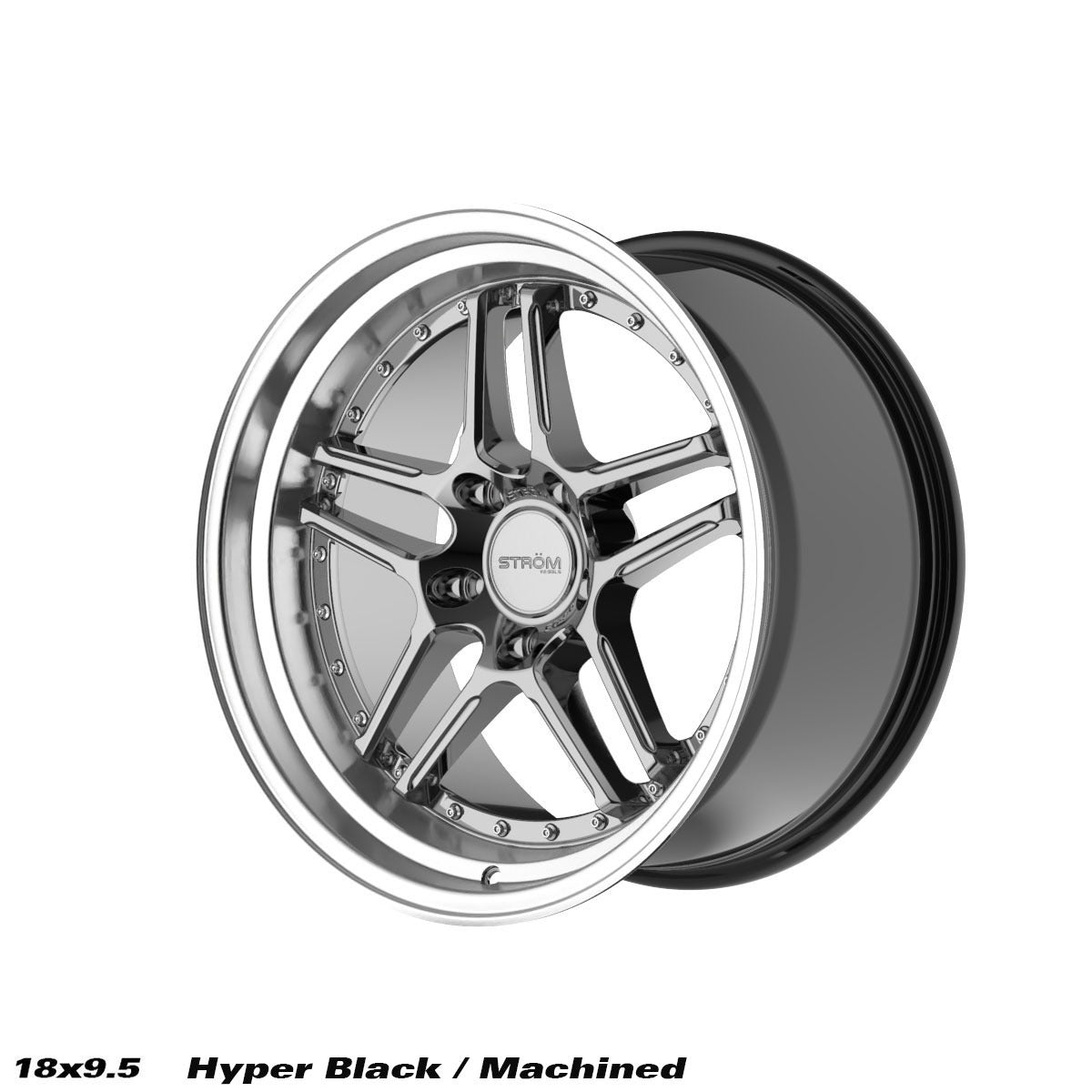 STROM DS-05 Hyper Black / Polished Dish 18x9.5 5x114.3 ET15