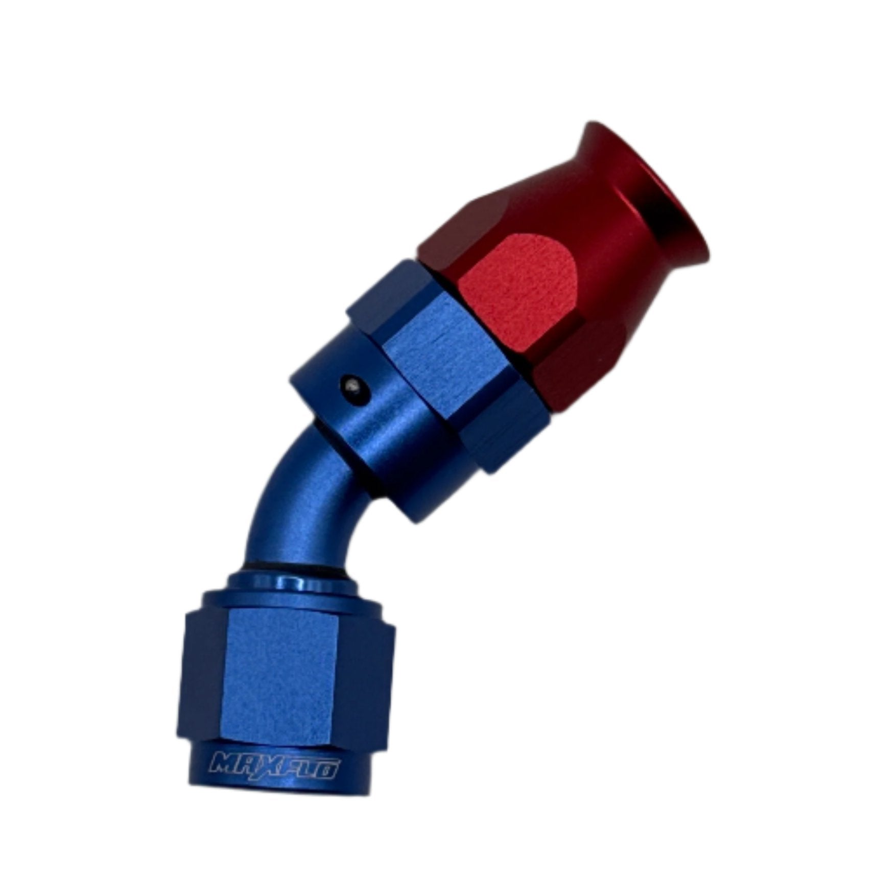 MaxFlo AN6 45 Degree Swivel Blue/Red PTFE