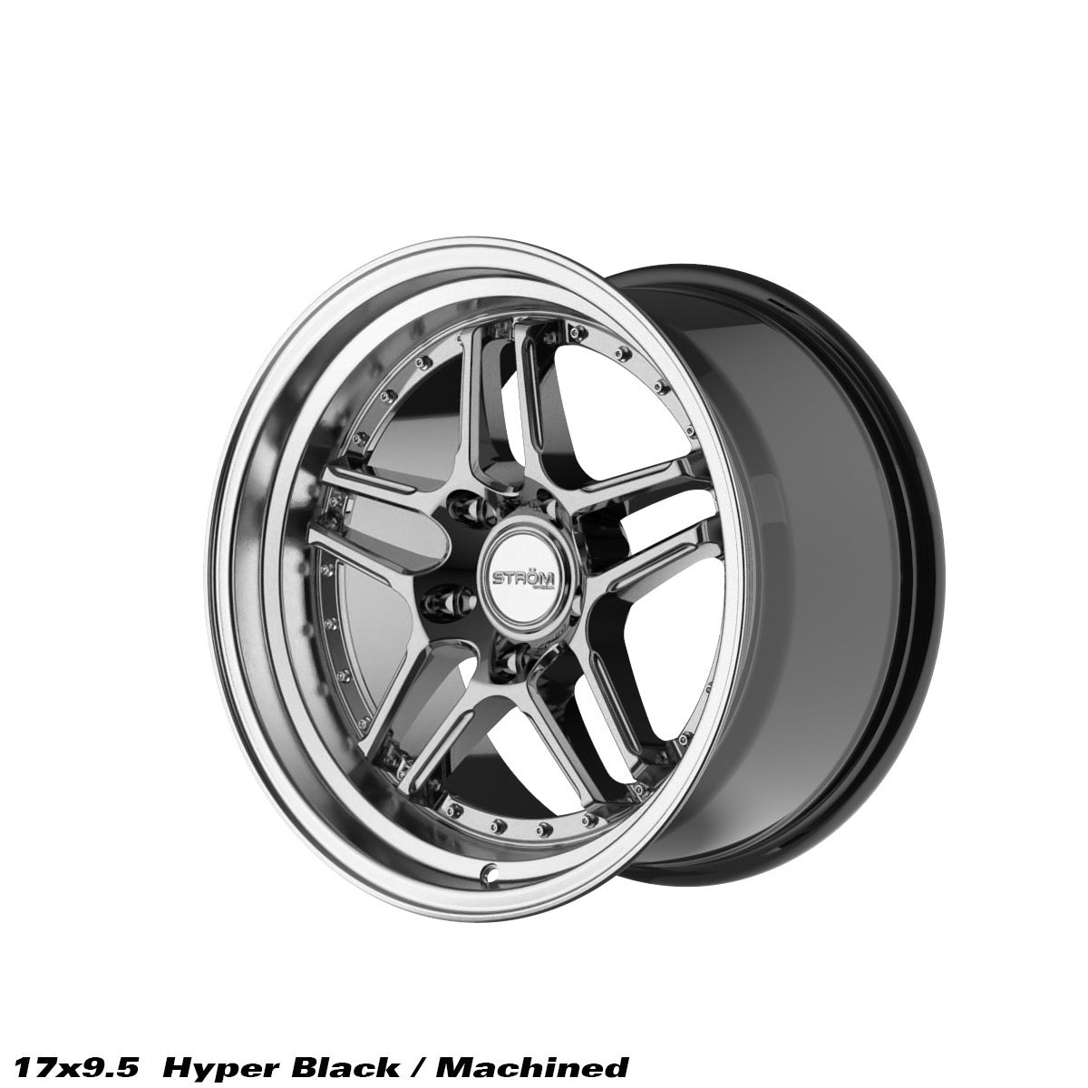 STROM DS-05 Hyper Black / Polished Dish 17x9.5 5x114.3 ET15
