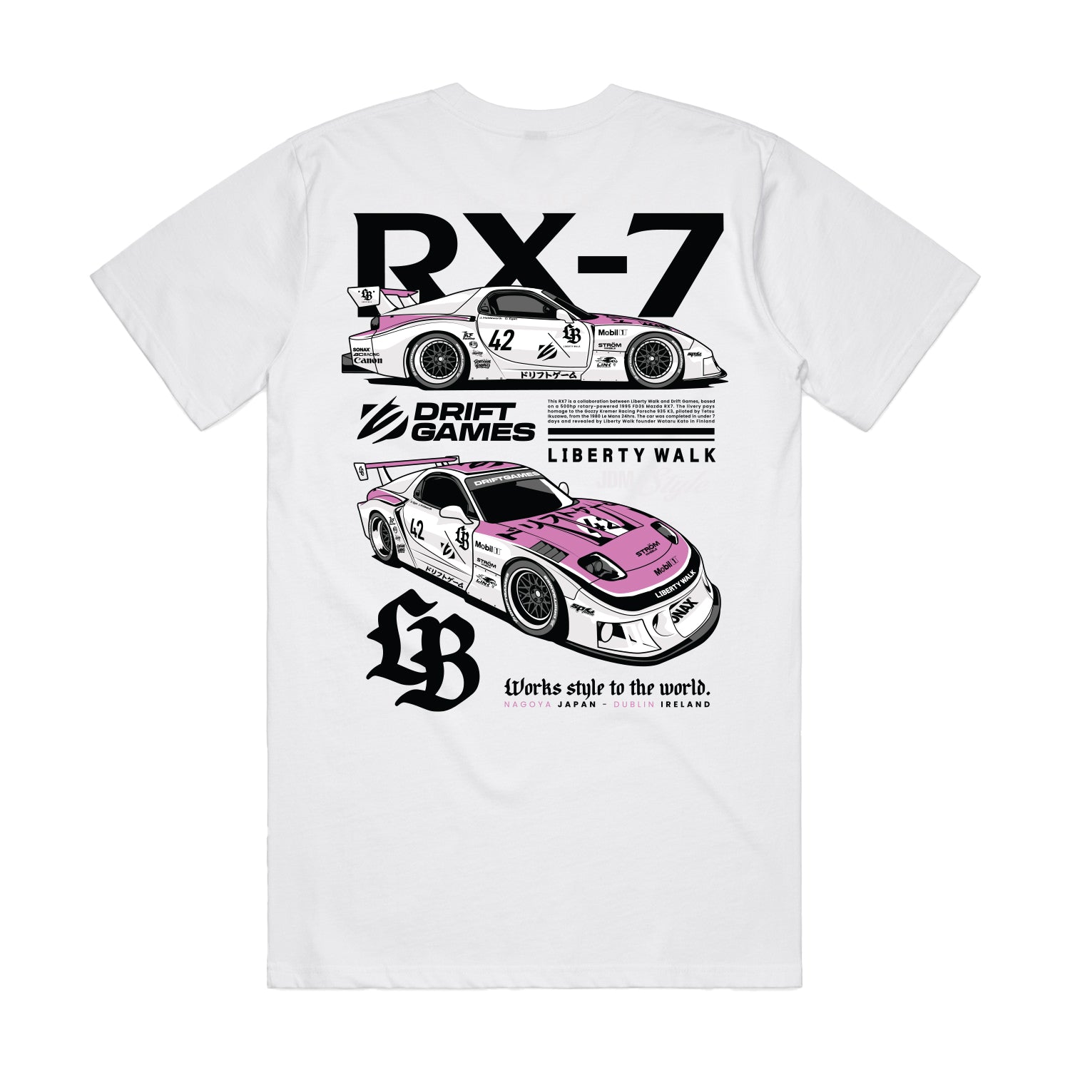 Liberty Walk x Drift Games RX7 Tee