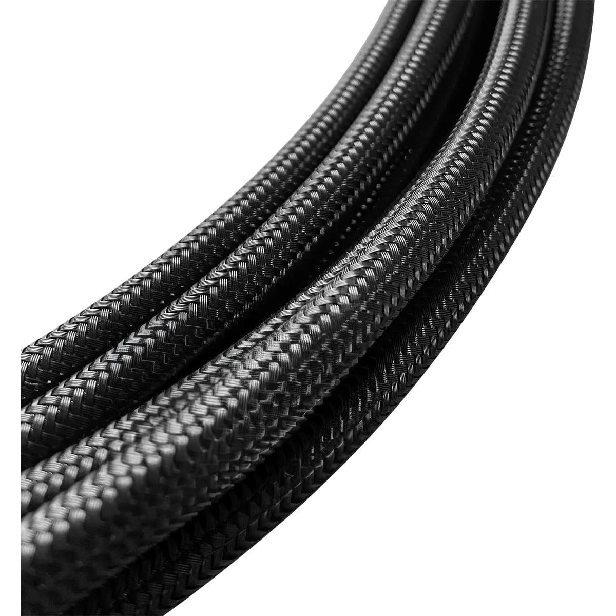 MaxFlo 200 Series AN6 S/S Hose Black