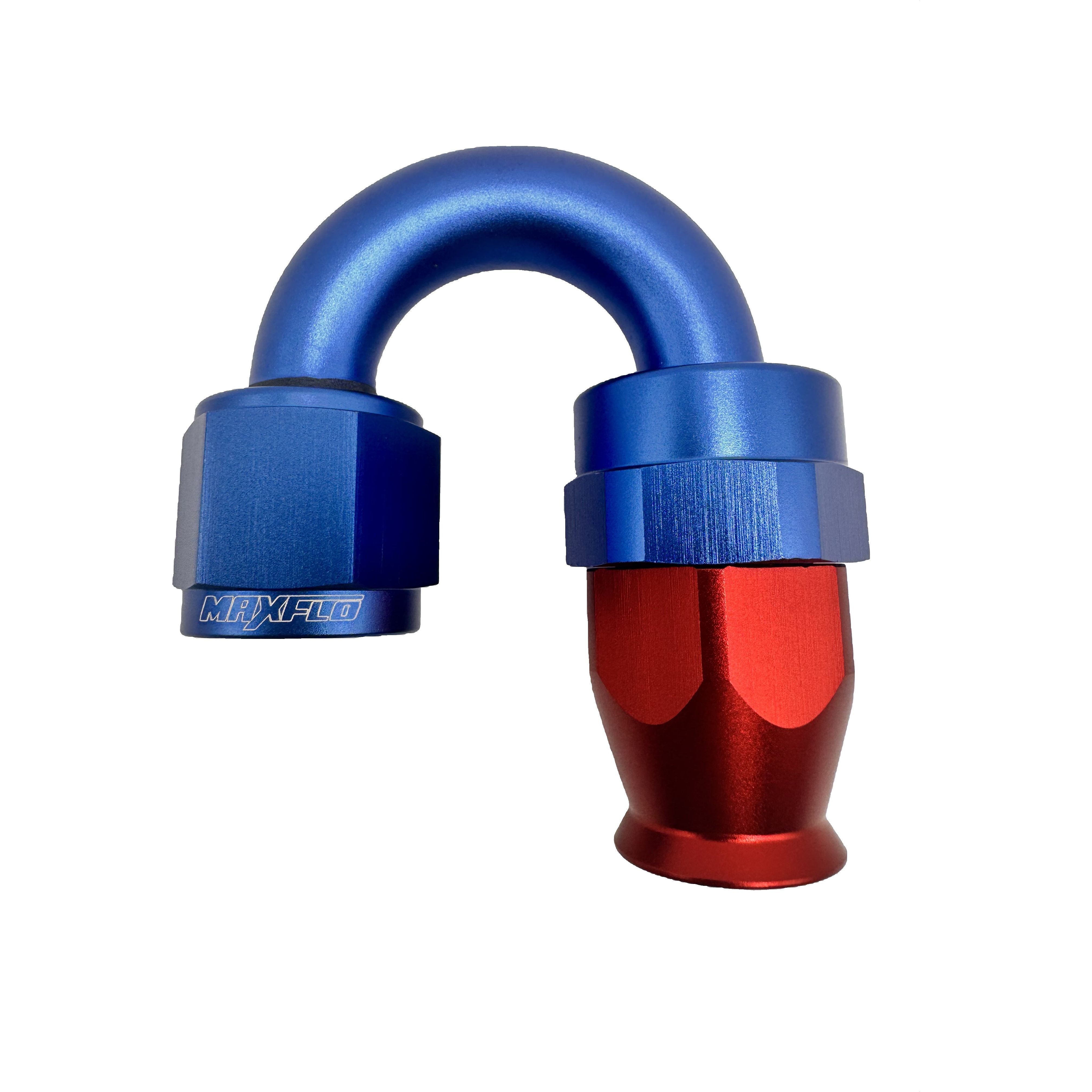 MaxFlo AN8 180 Degree Swivel Blue/Red PTFE