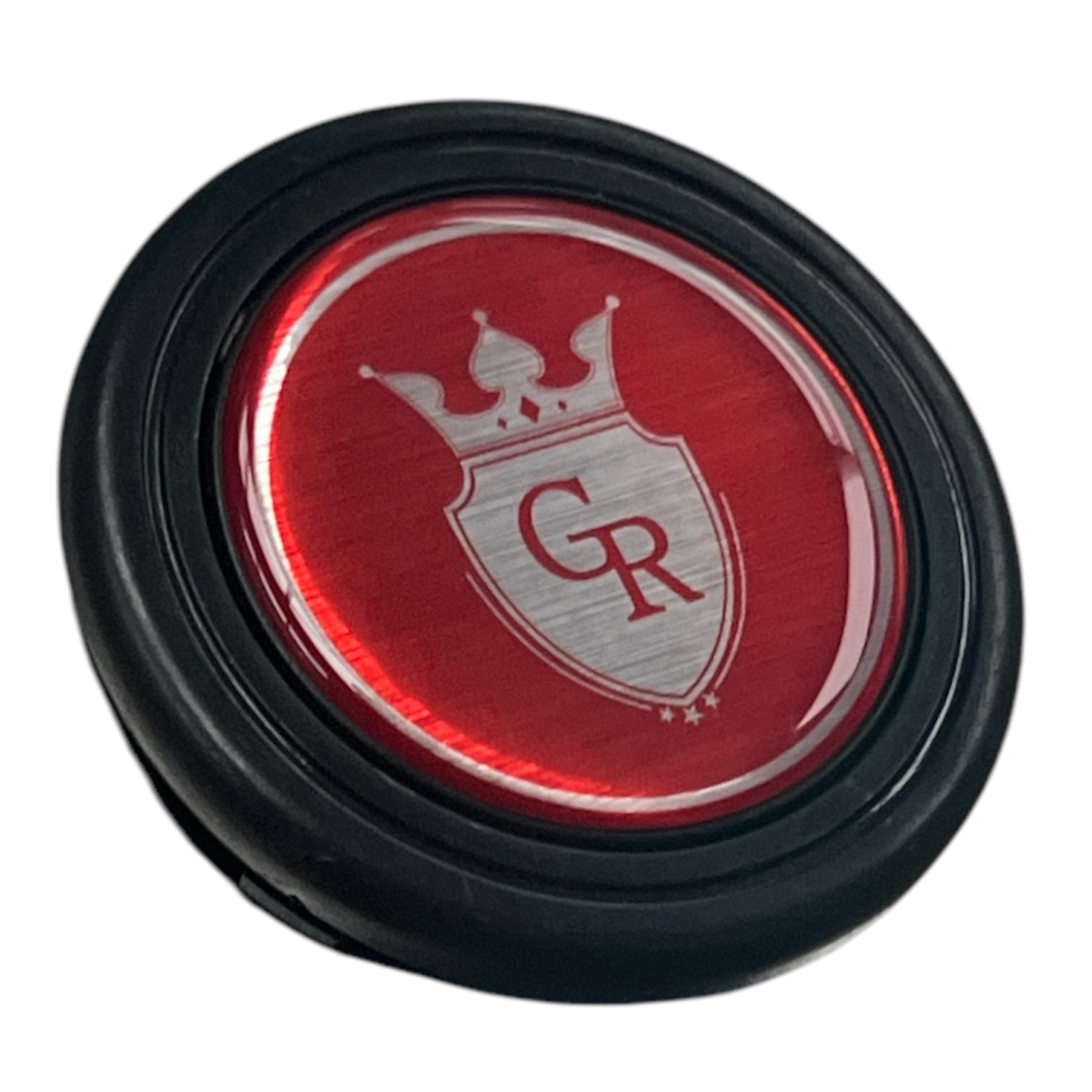 Grip Royal Horn Button - Crest - Red w/ Silver Logo