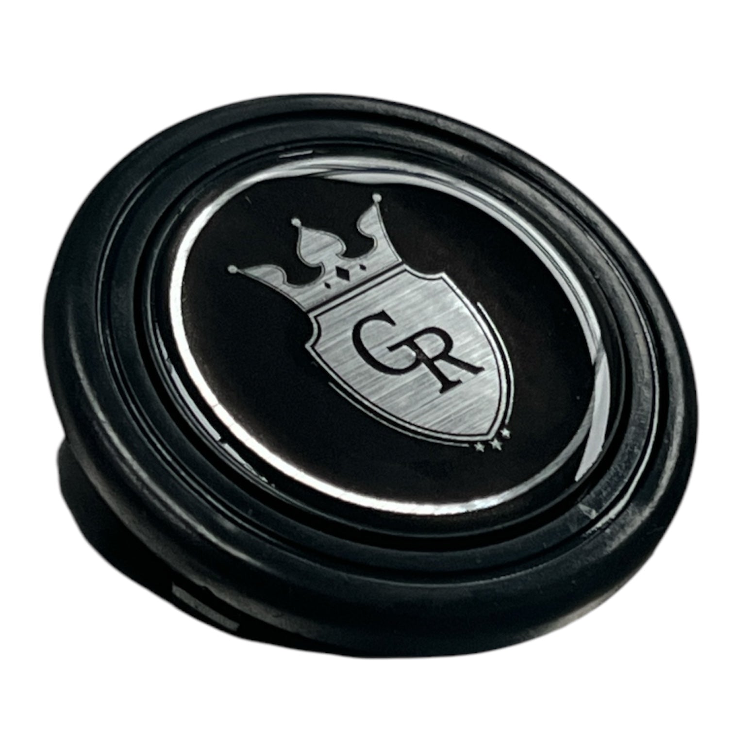 Grip Royal Horn Button - Crest - Black w/ Silver Logo