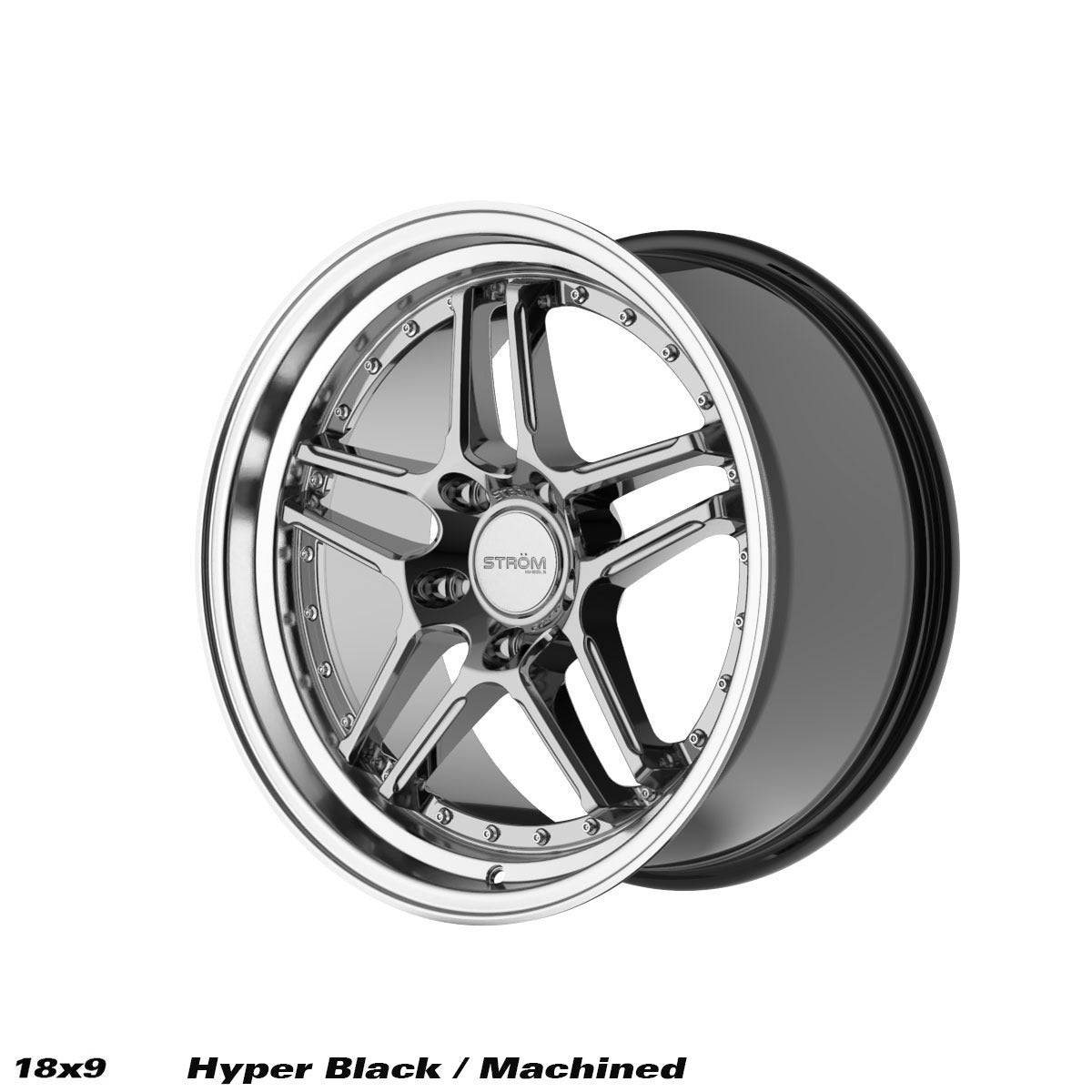 STROM DS-05 Hyper Black / Polished Dish 18x9 5x120 ET33