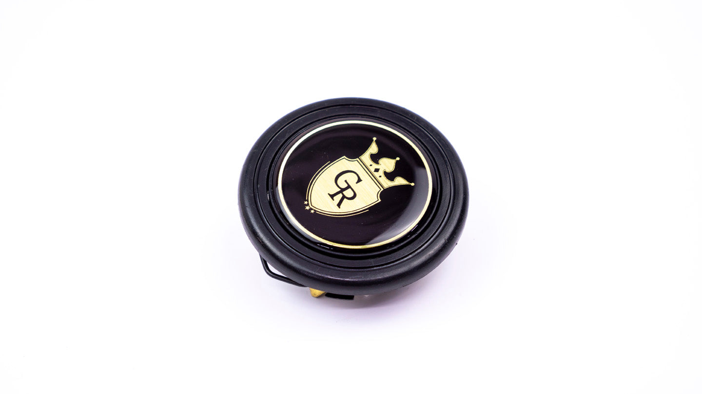 Grip Royal Horn Button - Crest - Black w/ Gold Logo