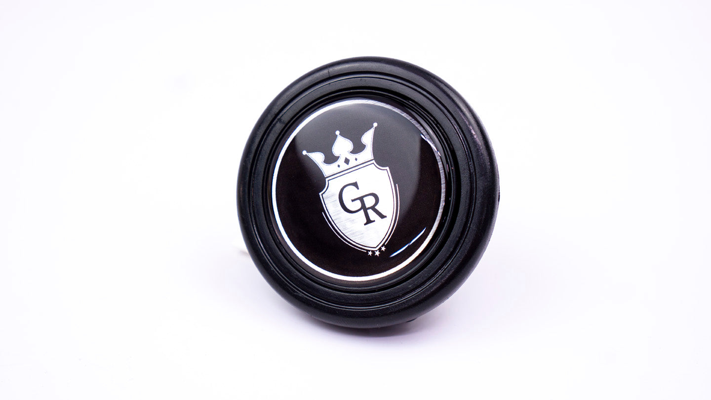 Grip Royal Horn Button - Crest - Black w/ Silver Logo